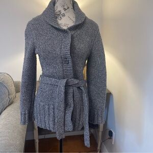 American Eagle Outfitters Size 6 (tag says Med)Vintage Charcoal Belted Cardigan